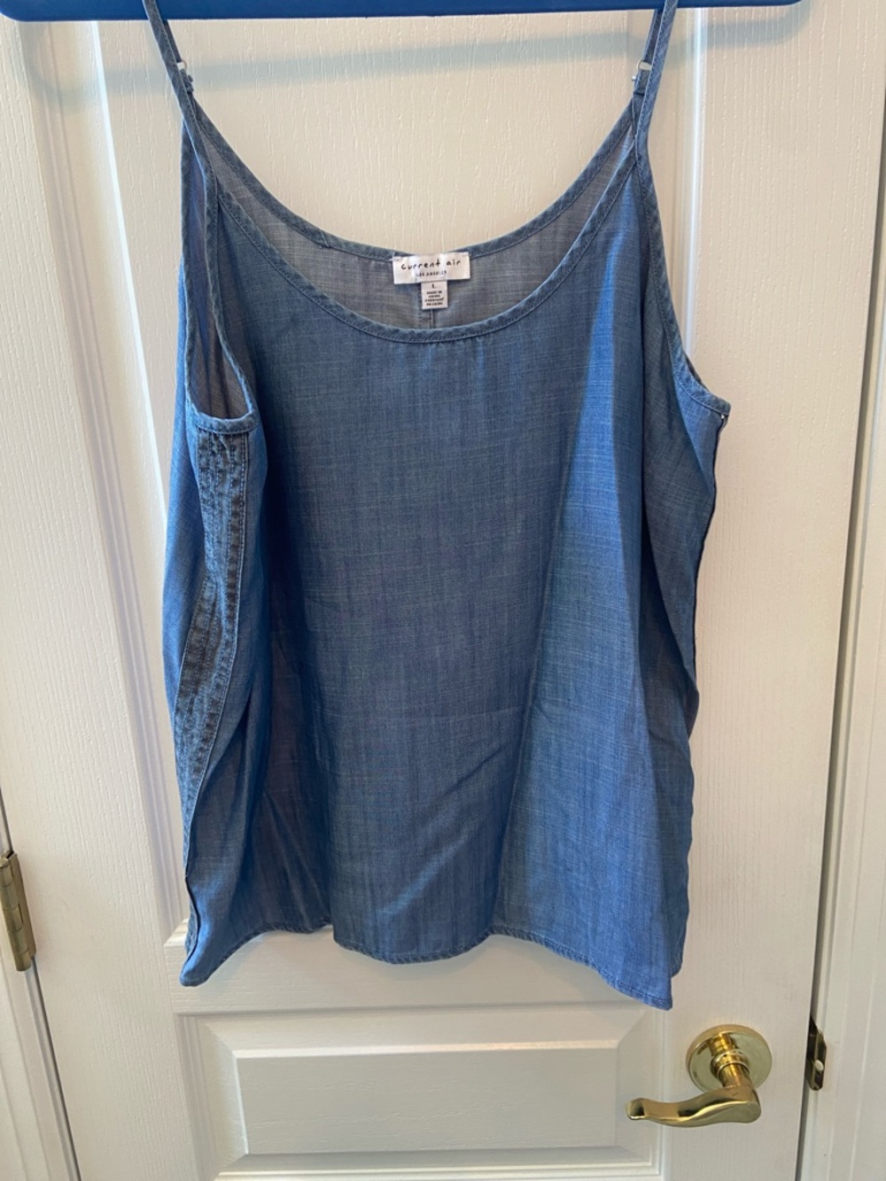 Current Air Lightweight Chambray Cami in Light Blue